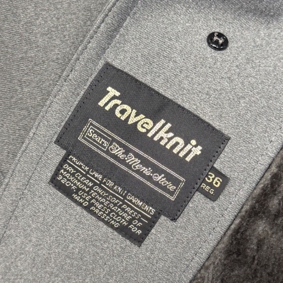 Vintage Travelknit Beautiful Sears Men's Grey Faux Fur Lined Overcoat Size‎ 36 R - Picture 4 of 8